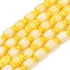 Handmade Millefiori Glass Oval Bead Strands LK-Z001-01B-01-1