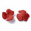 3-Petal Spray Painted Acrylic Bead Caps X-MACR-N007-01A-2