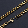 Men's 201 Stainless Steel Cuban Link Chain Necklaces NJEW-T012-04B-46-G-1