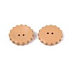 Spray Painted Natural Wood Buttons WOOD-T032-34B-2