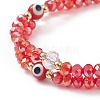 Lampwork Evil Eye & Glass Braided Bead Bracelet BJEW-TA00183-02-4
