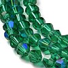 Transparent Electroplate Glass Beads Strands GLAA-F029-4mm-D10-3