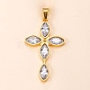 304 Stainless Steel Pave Cubic Zirconia Religion Cross Pendant for Men Women WG31638-01-1