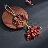 1Pc Wire Wrapped Chips Natural Red Jasper Big Pendant Decorations HJEW-SZ0001-27F-3