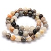 Natural Bamboo Leaf Agate Beads Strands G-G763-03-6mm-2