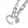 304 Stainless Steel Paperclip Chain/Cable Chain Necklaces NJEW-JN02702-02-3