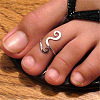 Boho Adjustable Brass Twisted Wire Wrapped Long Toe Rings FS-WG2F3DA-02-1