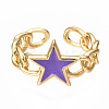 Brass Enamel Cuff Rings RJEW-N035-009-NF-3