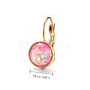 Flat Round 201 Stainless Steel Natural Shell Leverback Earrings FS-WG6391F-08-2