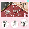 5Pcs 5 Styles Bowknot Plastic Imitation Pearl Shoe Charms AJEW-CJ0001-64-3