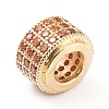 Golden Plated Brass Micro Pave Cubic Zirconia European Beads OPDL-L019-A03-2