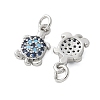 Brass Micro Pave Cubic Zirconia Charms KK-U056-44P-2