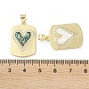 Valentine's Day Brass Micro Pave Clear Cubic Zirconia Pendants KK-C045-33G-3