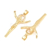 Easter Brass Micro Pave Clear Cubic Zirconia Pendants ZIRC-F148-14J-G-2