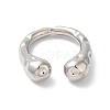 Rack Plating Brass Open Cuff Rings for Women RJEW-S407-06P-2