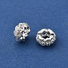 Brass Micro Pave Cubic Zirconia Rondelle European Beads KK-C106-12S-2