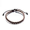 Adjustable Braided Leather Cord Bracelets BJEW-P099-21B-1