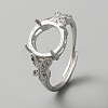 Adjustable Brass Solitaire Ring Settings FIND-WH0120-63D-1
