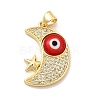 Rack Plating Brass Micro Pave Clear Cubic Zirconia Pendants LAMP-A153-01G-04-1