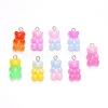 Gradient Color Opaque Resin Pendants X-RESI-R433-02-2