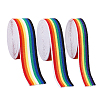 FINGERINSPIRE 6 Yards 3 Style Flat Rainbow Color Polyester Elastic Cord/Band EC-FG0001-01-1