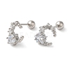 Star Brass Micro Pave Clear Cubic Zirconia Cartilage Earrings EJEW-L289-01P-01-1