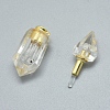 Faceted Natural Quartz Crystal Openable Perfume Bottle Pendants G-E556-12E-3