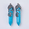 Natural & Synthetic Gemstone Pointed Pendants G-F529-B-2