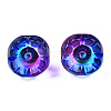 Transparent Spray Painted Glass Charms GLAA-N035-031-G01-3