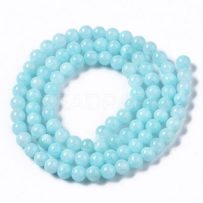 Natural Dyed Yellow Jade Gemstone Bead Strands G-R271-8mm-Y04-1