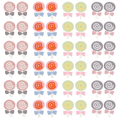 48Pcs 4 Colors Polyester Embroidery Sew on Appliques PATC-FG0002-01-1