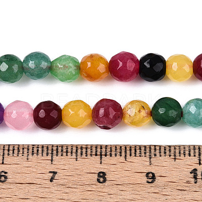 Dyed Natural White Jade Beads Strands G-T139-6mm-60-02-1