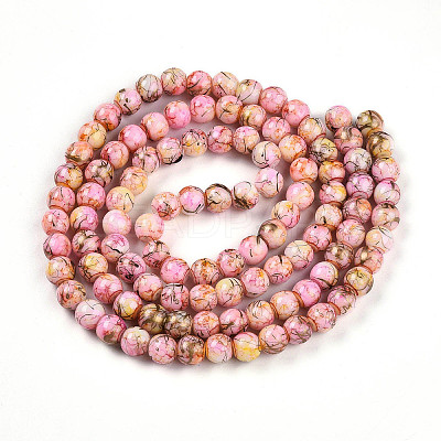 Baking Paint Glass Beads Strands DGLA-N003-8mm-B02-1