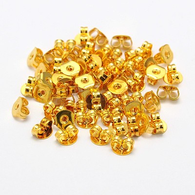 Brass Ear Nuts X-KK-M163-02G-NR-1