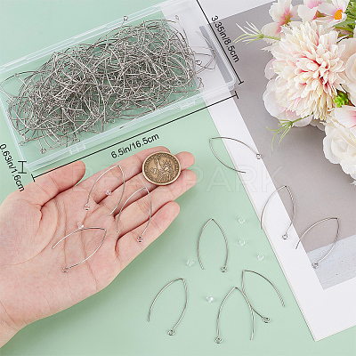 200Pcs 316 Surgical Stainless Steel Earring Hooks STAS-BBC0006-25-1