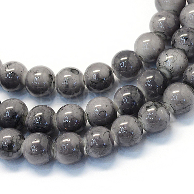 Baking Paint Glass Round Bead Strands DGLA-Q019-6mm-66-1