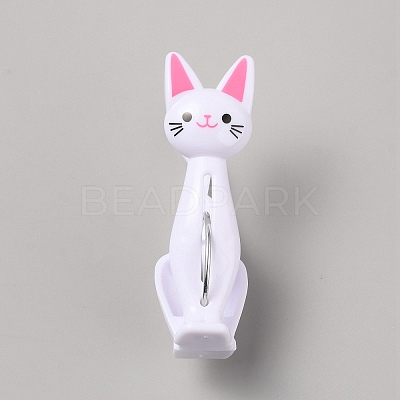 4Pcs Cat Shape Plastic Kitchen Food Bag Clips AJEW-WH0248-507B-1