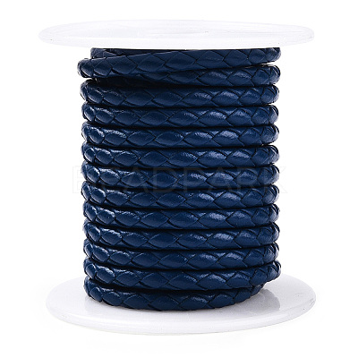 Braided Cowhide Leather Cord NWIR-N005-01M-3mm-1