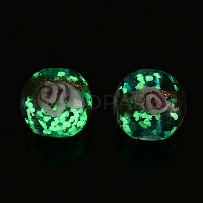 Luminous Handmade Gold Sand Lampwork Beads LAMP-T021-03S-1