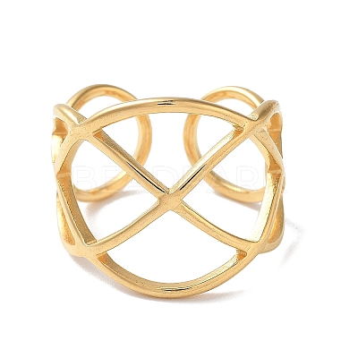 304 Stainless Steel Open Cuff Rings for Women RJEW-M020-07G-01-1