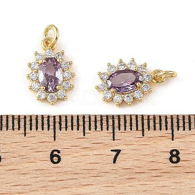 SHEGRACE Brass Micro Pave Cubic Zirconia Pendants XGRQ2O119-446E-G-1