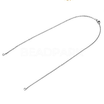 Tarnish Resistant 304 Stainless Steel Cable Chain Necklace Making STAS-T040-PJ208-1-46-1