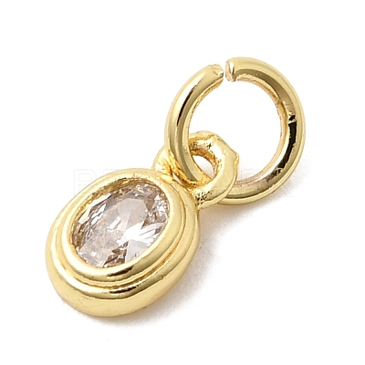 Brass Cubic Zirconia Charms KK-G554-02A-01-1