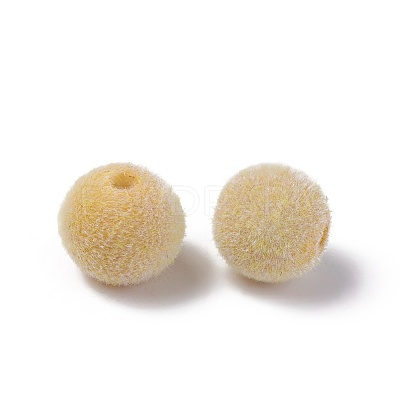 Flocky Acrylic Beads X-OACR-L011-C-18-1