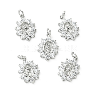 SHEGRACE Brass Micro Pave Cubic Zirconia Pendants XGRQ3P414-617P-1