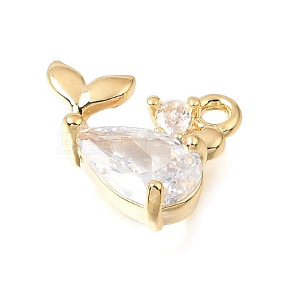 Brass Micro Pave Clear Cubic Charms CU-CBA1682-06A-G-1
