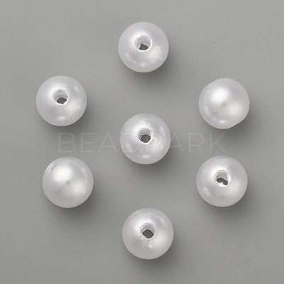 ABS Plastic Imitation Pearl Ball Beads X-MACR-A004-8mm-01-1