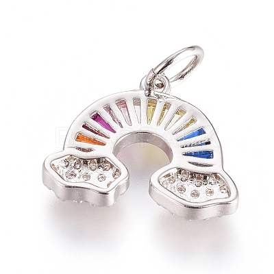Brass Micro Pave Cubic Zirconia Pendants ZIRC-G166-26-1
