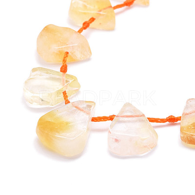Heated Natural Citrine Beads Strands G-E569-R06-1