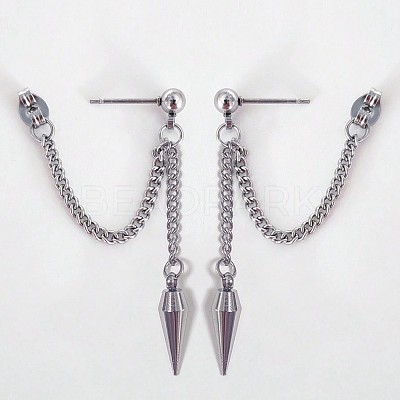 304 Stainless Steel Dangle Stud Earrings WGF9E4F-02-1